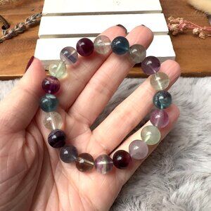 10mm Rainbow Fluorite Stretch Bracelet